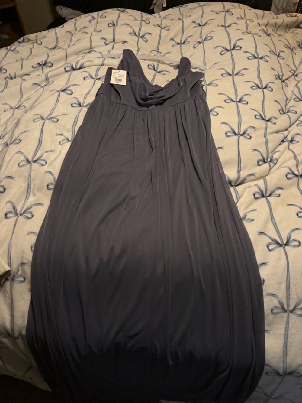 Social Bridesmaids Slate Blue Asymmetrical Bridesmaid Dress